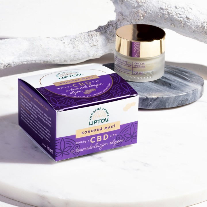 Konopná masť CBD 1000 mg levanduľa